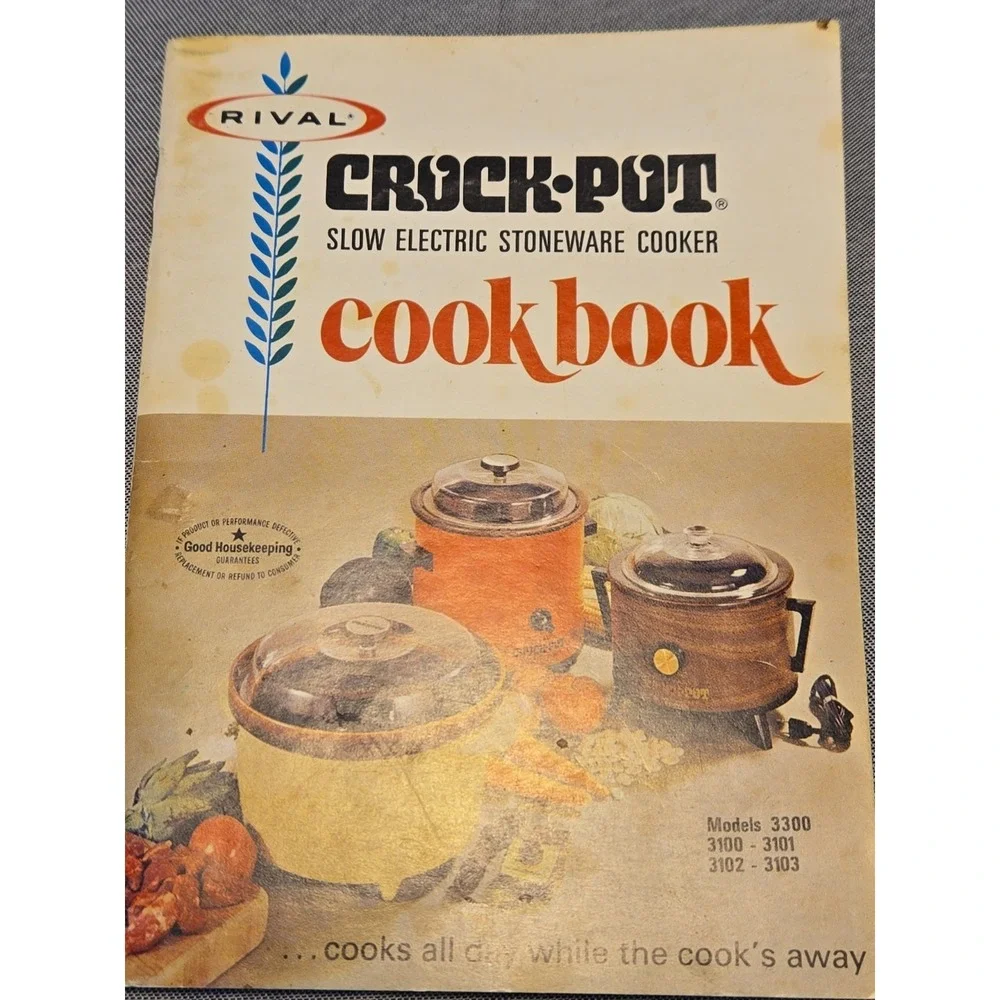 Vintage 1970s Rival Crock Pot Slow Cooker Cookbook Stoneware Recipe Book Retro